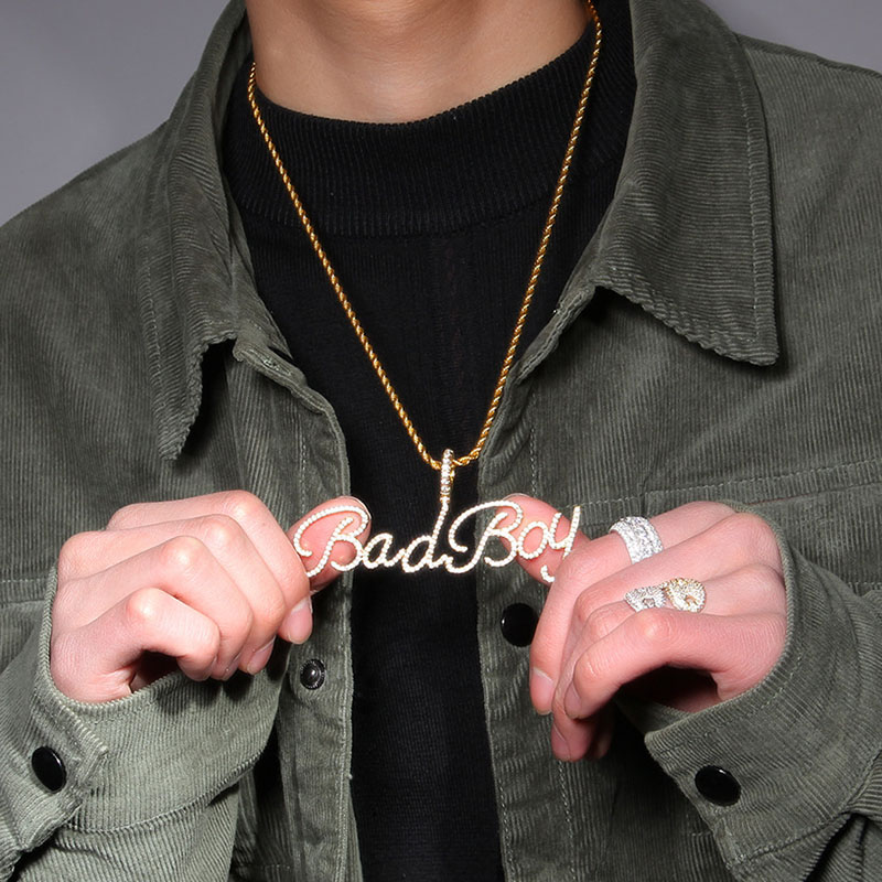 Custom Crystal Name Pendant In Gold Built For Bold Statement Style - Image 3