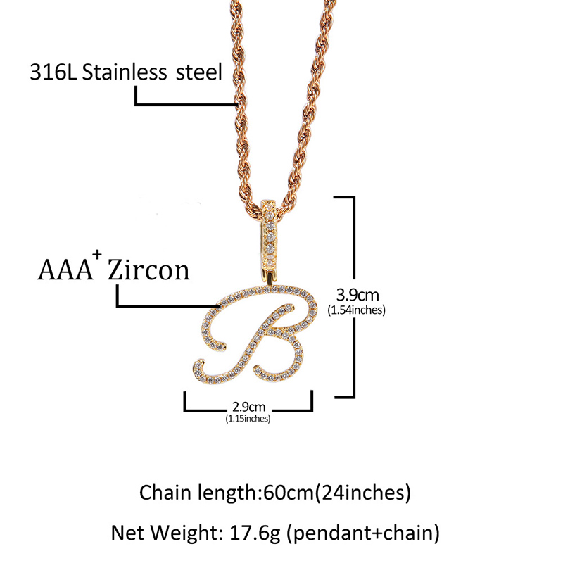 Custom Crystal Name Pendant In Gold Built For Bold Statement Style - Image 4