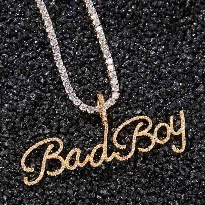 Custom Crystal Name Pendant In Gold Built For Bold Statement Style - Image 5