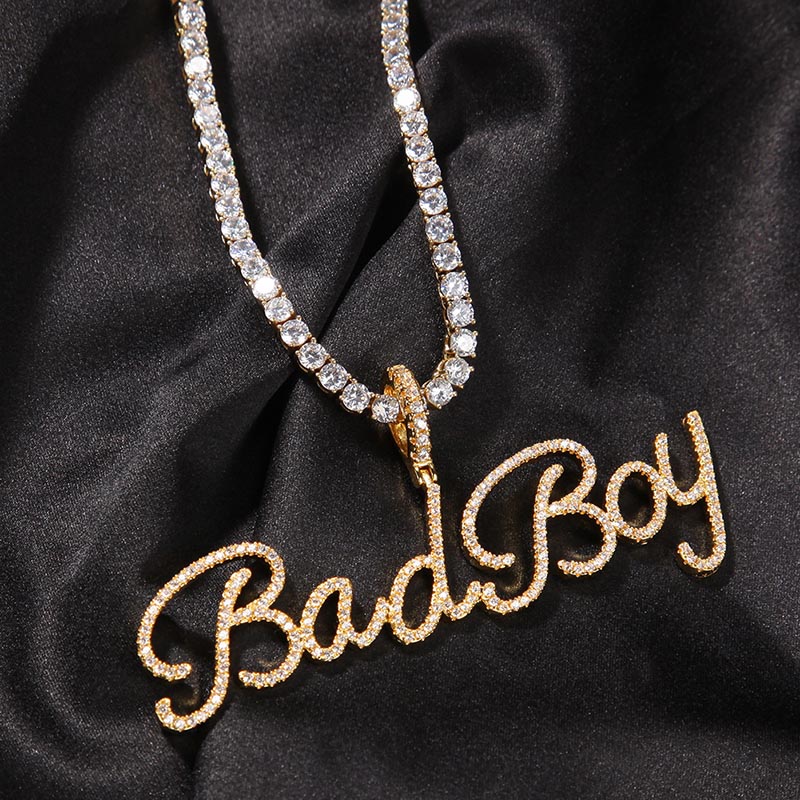 Custom Crystal Name Pendant In Gold Built For Bold Statement Style - Image 6