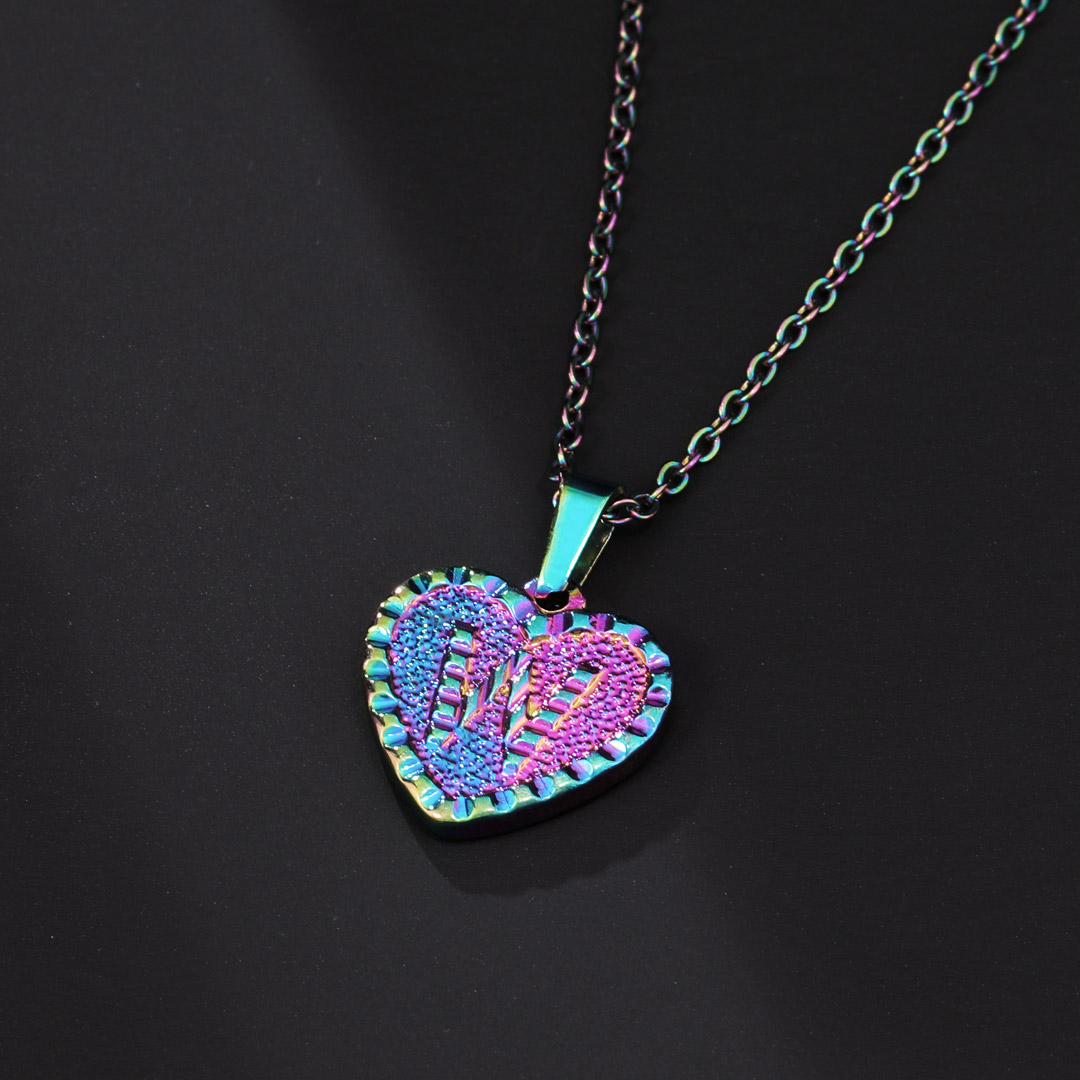 Initial Letter Heart Pendant Bold Statement Style With Street Luxury - Image 5