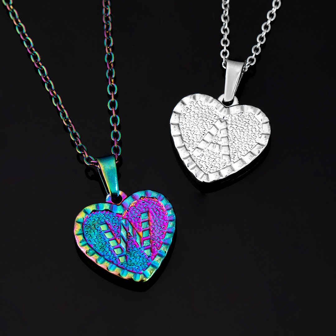 Initial Letter Heart Pendant Bold Statement Style With Street Luxury