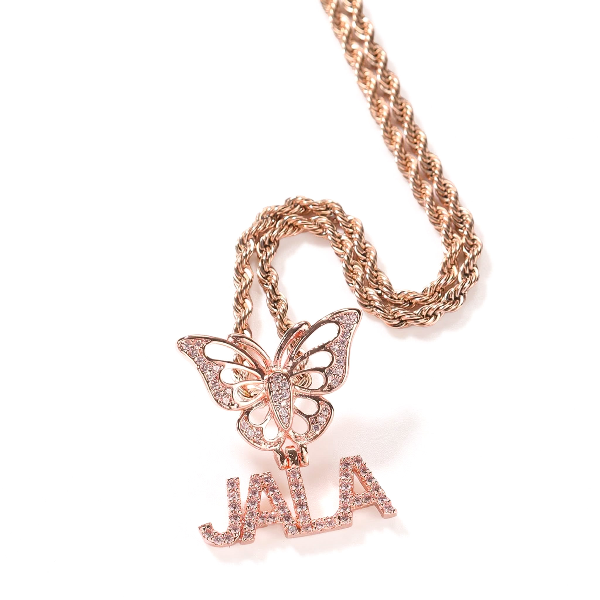 Custom Name Pendant With Butterfly Clasp Gold With Street Luxury Shine - Image 8