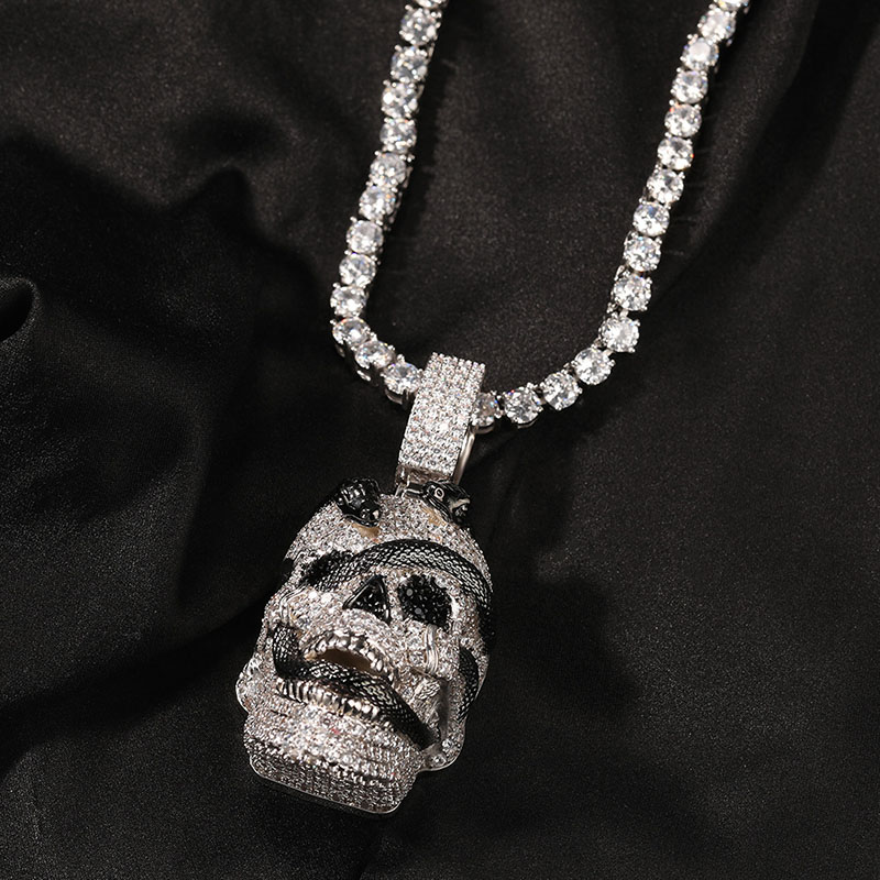 Iced Out Skull Black Snake Pendant Gold With Street Luxury Shine - Image 3