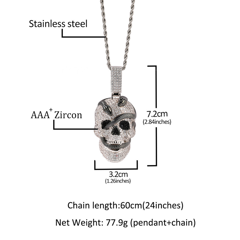 Iced Out Skull Black Snake Pendant Gold With Street Luxury Shine - Image 4