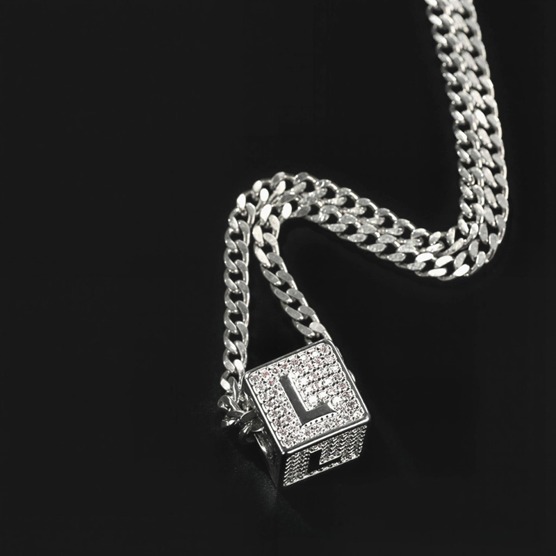 Iced Out 26 Cube Letters Necklace Pendant With Street Luxury Shine - Image 4
