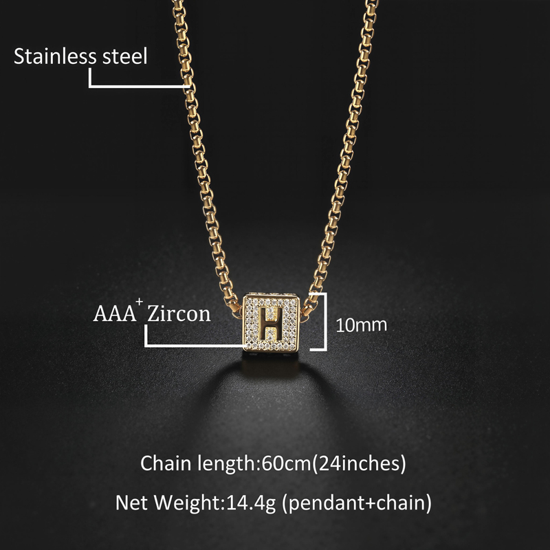 Iced Out 26 Cube Letters Necklace Pendant With Street Luxury Shine - Image 6