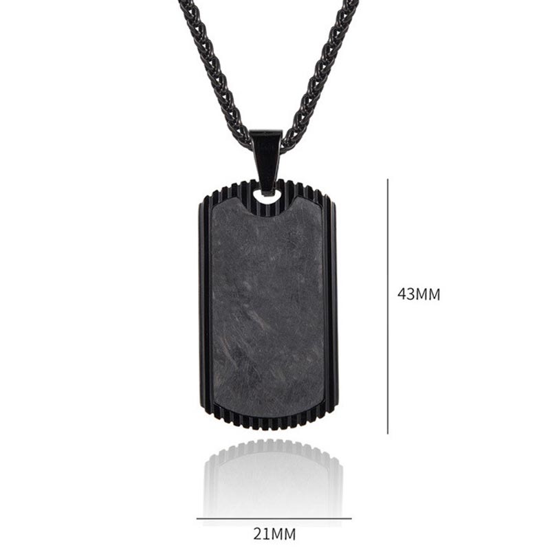 Stainless Steel Carbon Fibre Dog Tag Pendant With Street Luxury Shine - Image 4