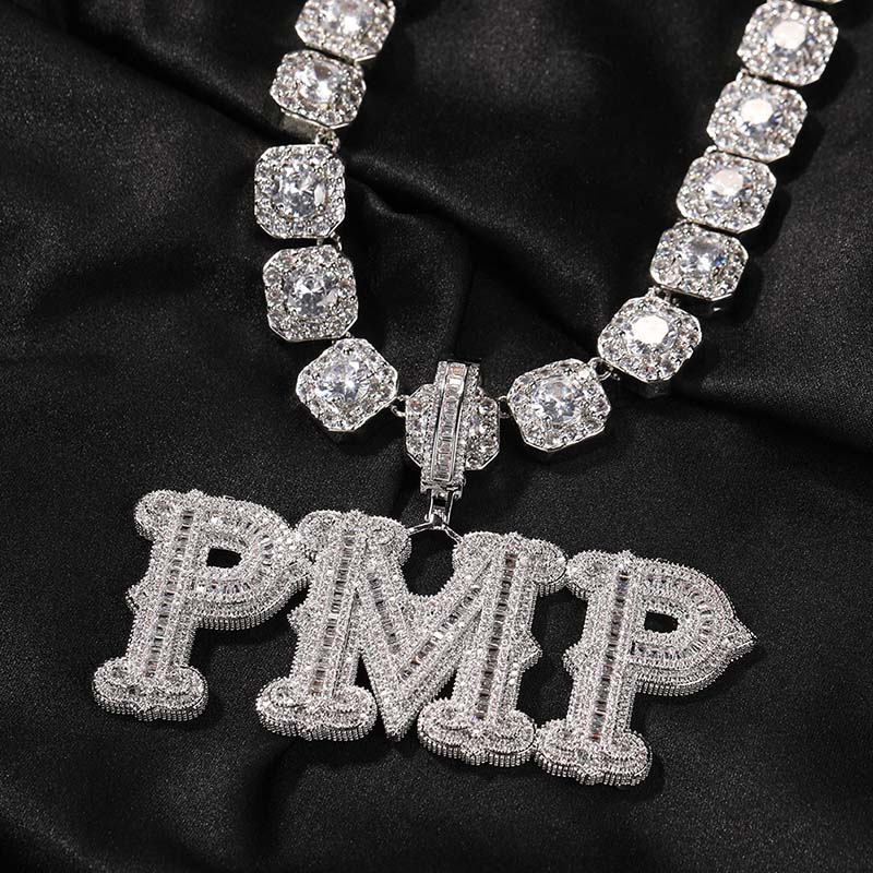 Custom Thorns Baguette Letters Pendant Gold With Street Luxury Shine - Image 3