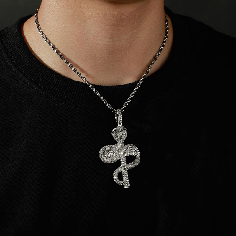 Iced Out Cobra Cross Pendant Gold With Street Luxury Shine - Image 3