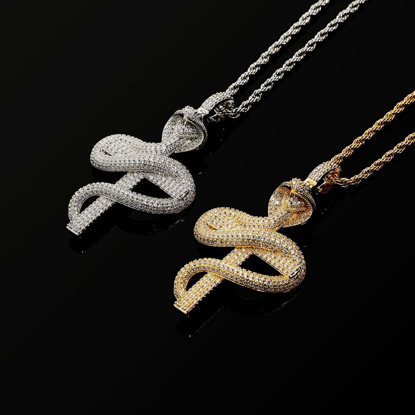 Iced Out Cobra Cross Pendant Gold With Street Luxury Shine - Image 5