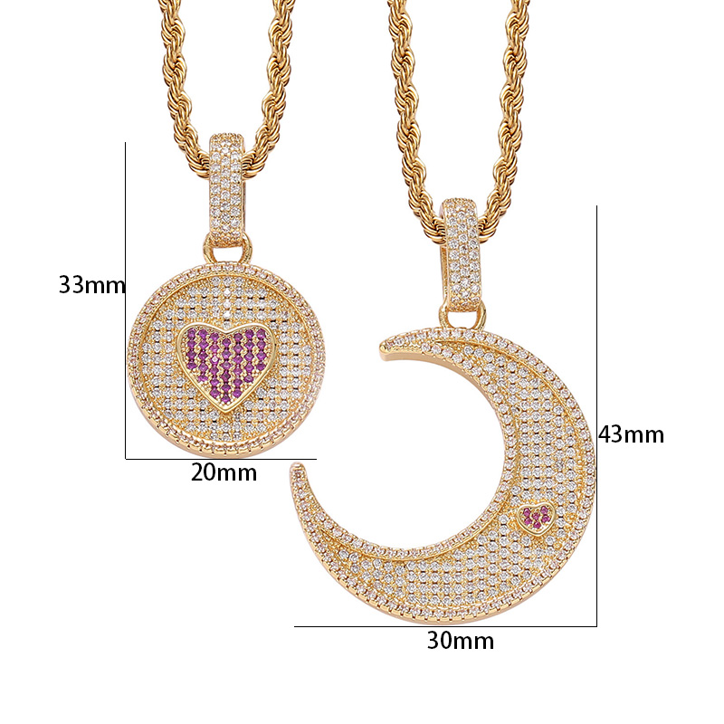 2pcs Couple Love Sun & Moon Pendant Bold Statement Style With Street Luxury - Image 6