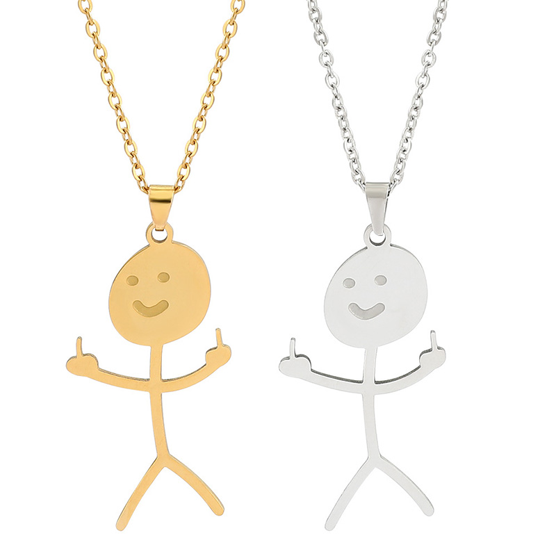 Funny Doodle Pendant Necklace Bold Statement Style With Street Luxury - Image 5
