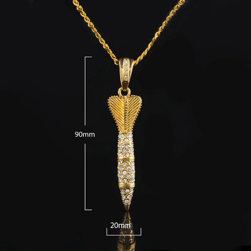 Iced Out Rocket Pendant Gold Premium Look Without Heavy Price - Image 4