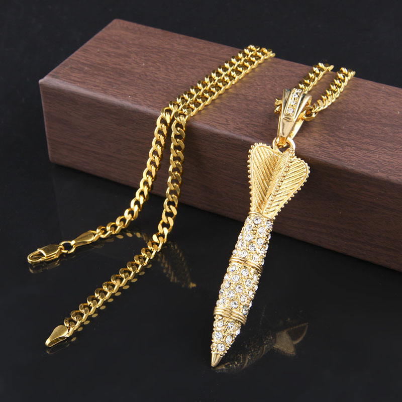 Iced Out Rocket Pendant Gold Premium Look Without Heavy Price