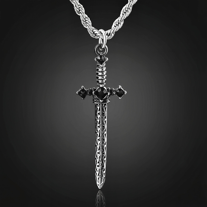 Iced Out Vintage Sword Pendant Silver Premium Look Without Heavy Price - Image 5