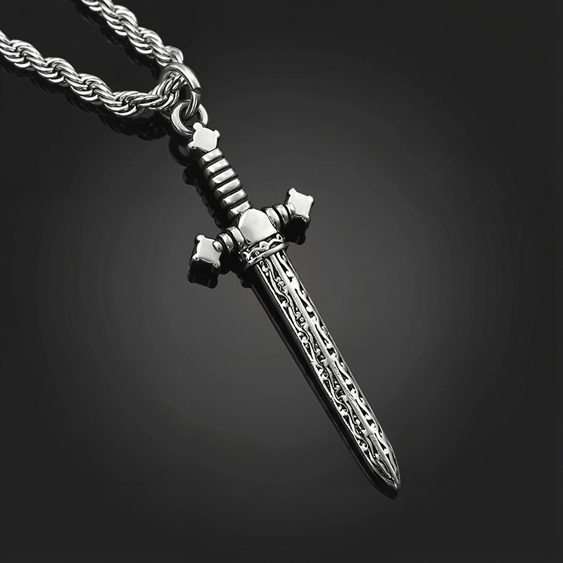Iced Out Vintage Sword Pendant Silver Premium Look Without Heavy Price - Image 6