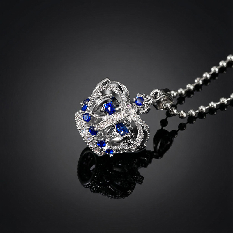 Sapphire Crown Pendant In White Gold Gold Shine With Street Luxury - Image 4