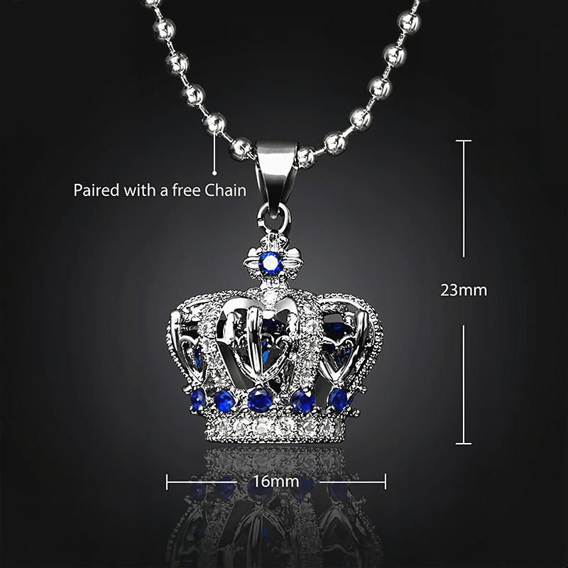 Sapphire Crown Pendant In White Gold Gold Shine With Street Luxury - Image 5