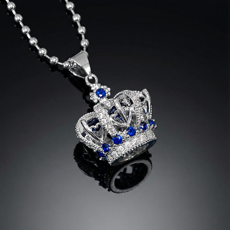 Sapphire Crown Pendant In White Gold Gold Shine With Street Luxury