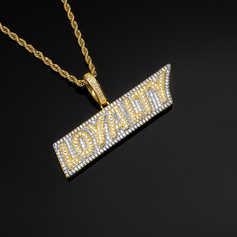 Iced Out Loyalty Pendant In Gold Gold Shine With Street Luxury