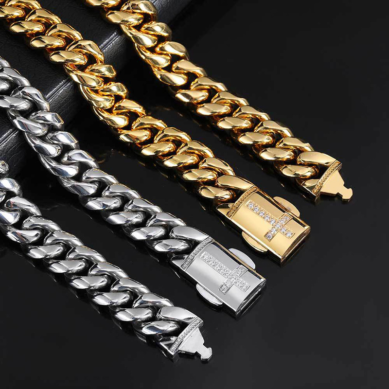 12mm Iced Out Cross Cuban Bracelet Gold With Street Luxury Shine - Image 5