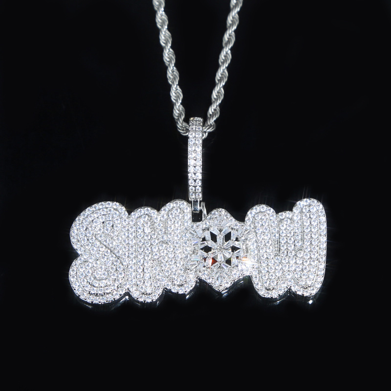 Iced Out Baguette Cut Snow Pendant Gold With Street Luxury Shine - Image 3