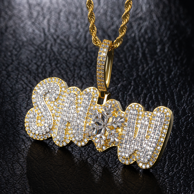 Iced Out Baguette Cut Snow Pendant Gold With Street Luxury Shine - Image 5
