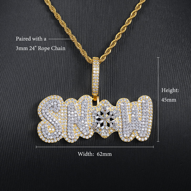 Iced Out Baguette Cut Snow Pendant Gold With Street Luxury Shine - Image 6