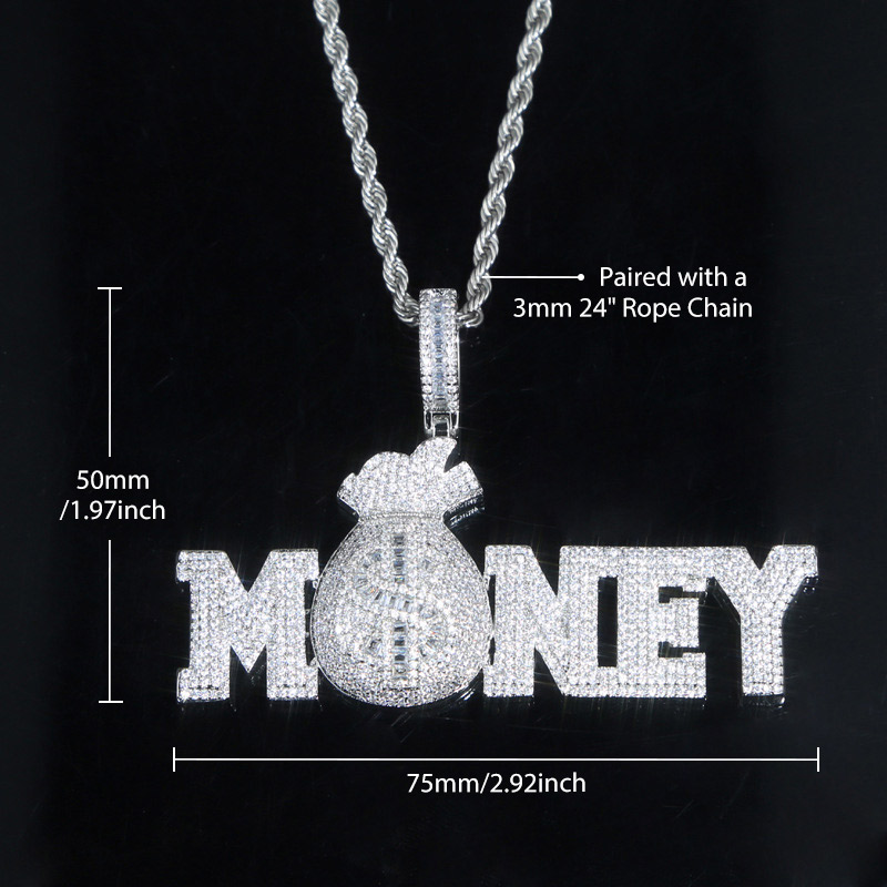 Iced Out Money Bag Pendant Gold With Street Luxury Shine - Image 3