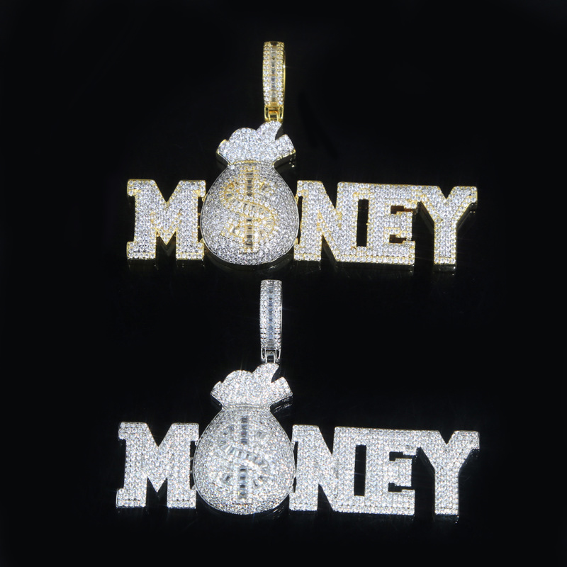 Iced Out Money Bag Pendant Gold With Street Luxury Shine - Image 5