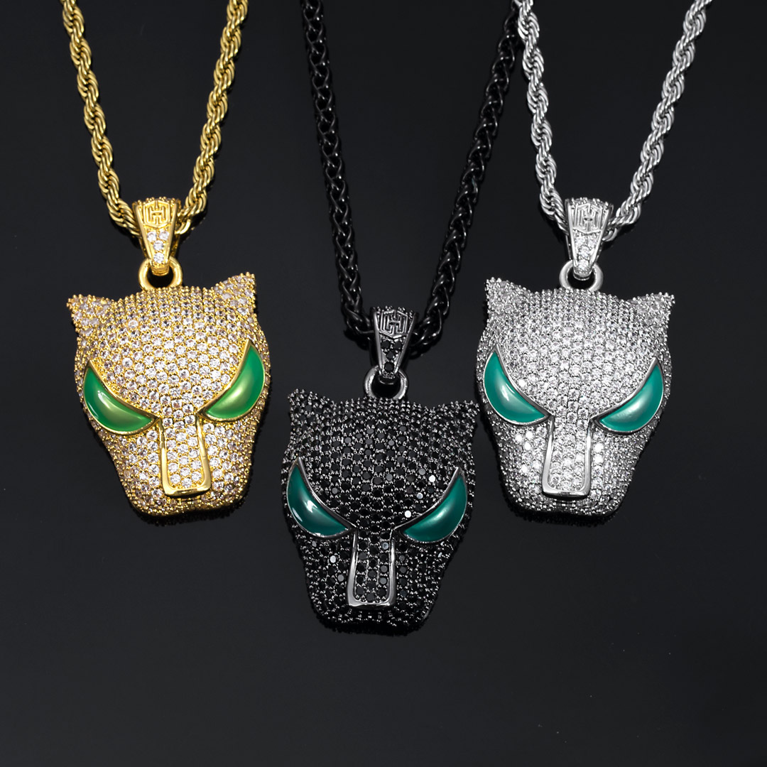 Glow In The Dark Black Panther Pendant Gold With Street Luxury Shine - Image 6