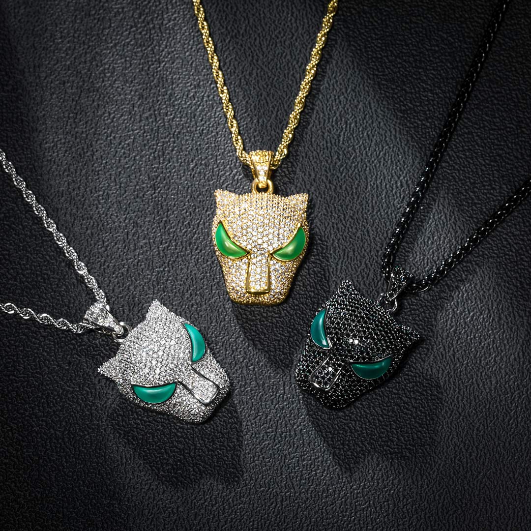 Glow In The Dark Black Panther Pendant Gold With Street Luxury Shine - Image 8
