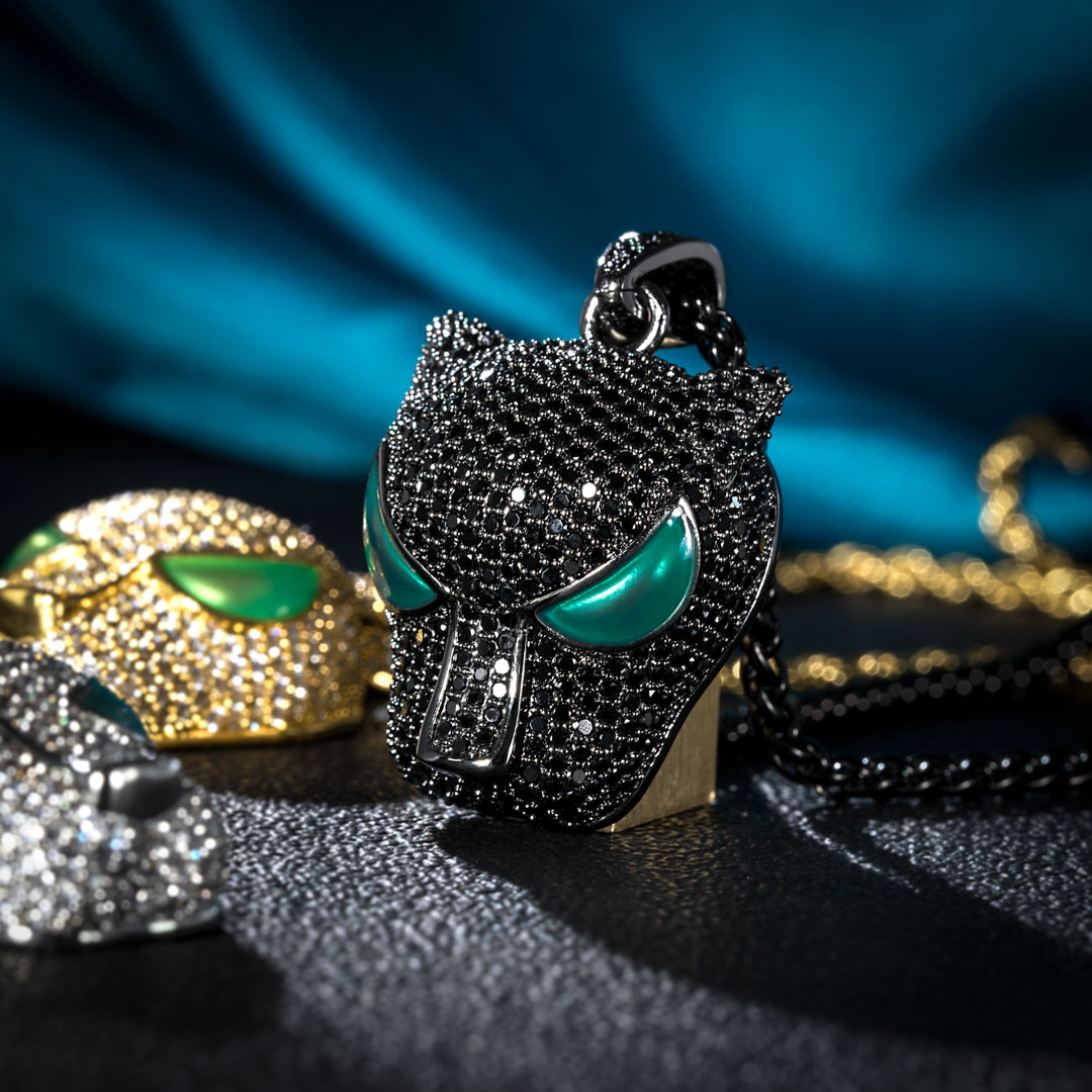 Glow In The Dark Black Panther Pendant Gold With Street Luxury Shine