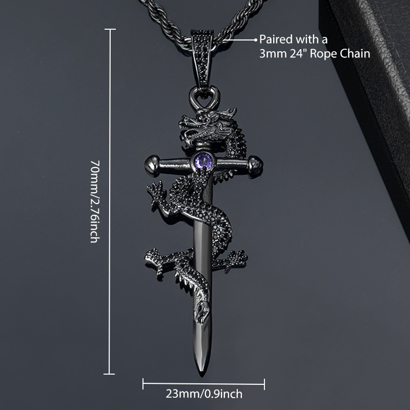 Iced Out Dragon Sword Pendant Gold With Street Luxury Shine - Image 3