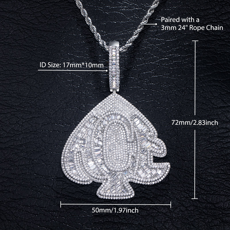 Iced Out Baguette Cut Ace Pendant Gold With Street Luxury Shine - Image 5