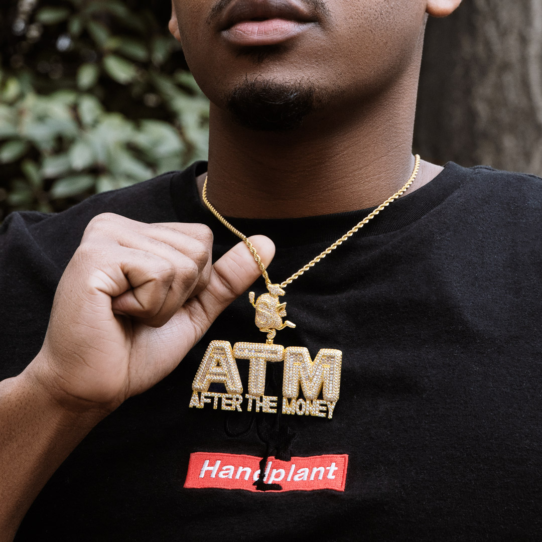 Iced Out After The Money Atm Dollar Bag Pendant With Street Luxury Shine - Image 4