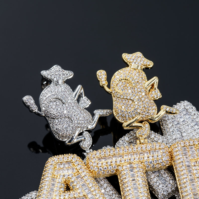 Iced Out After The Money Atm Dollar Bag Pendant With Street Luxury Shine - Image 7
