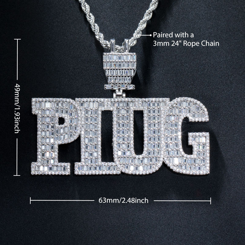 Iced Out Baguette Plug Pendant Gold With Street Luxury Shine - Image 5