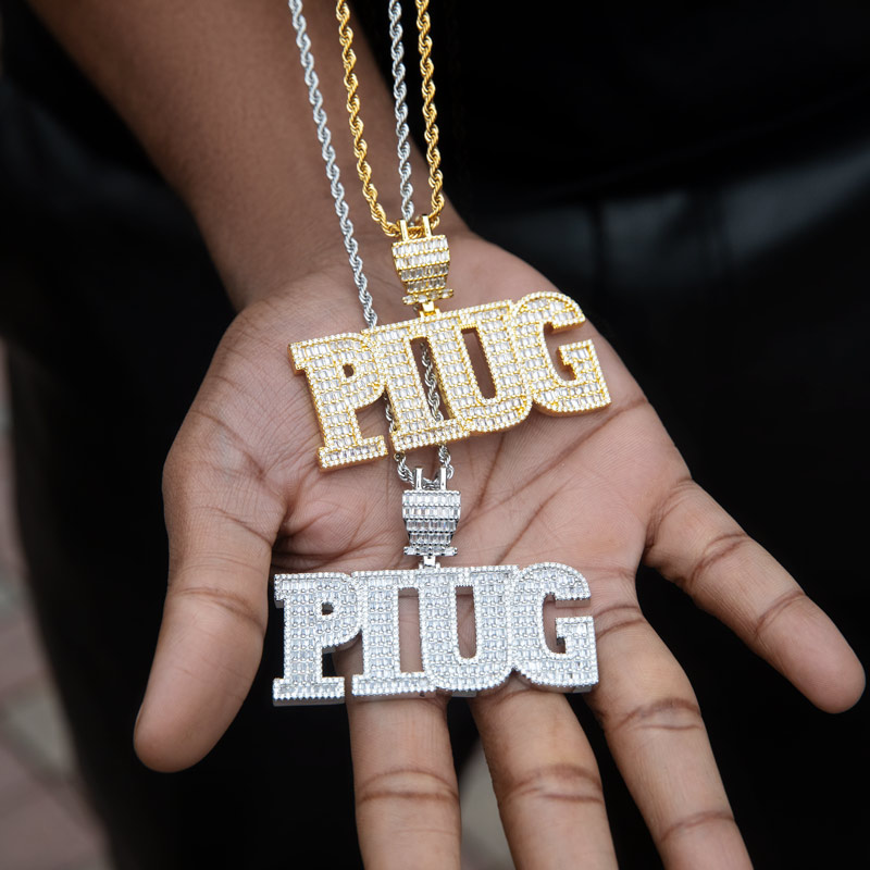 Iced Out Baguette Plug Pendant Gold With Street Luxury Shine - Image 6