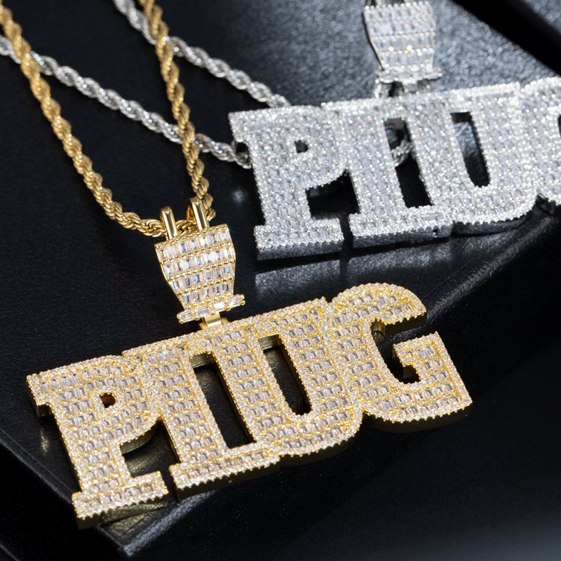 Iced Out Baguette Plug Pendant Gold With Street Luxury Shine