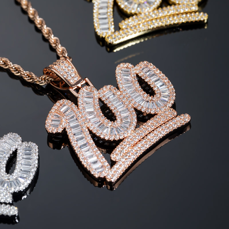 Iced Out Baguette 100 Pendant Gold With Street Luxury Shine - Image 6