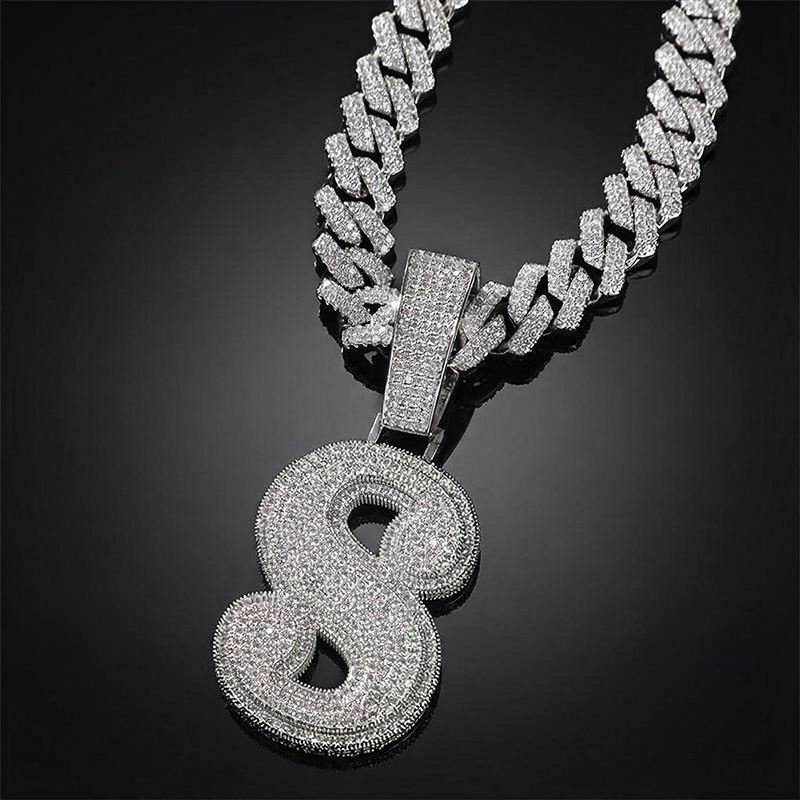 Iced Out 3d A-z Letters Baguette Pendant Gold With Street Luxury Shine - Image 5
