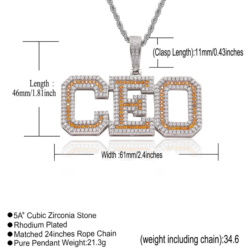 Custom Pink/blue/red/green Stones Name Pendant With Street Luxury Shine - Image 5