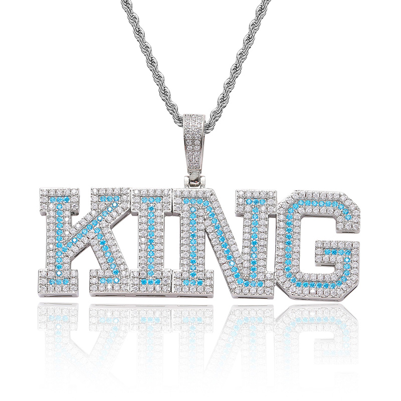 Custom Pink/blue/red/green Stones Name Pendant With Street Luxury Shine - Image 6