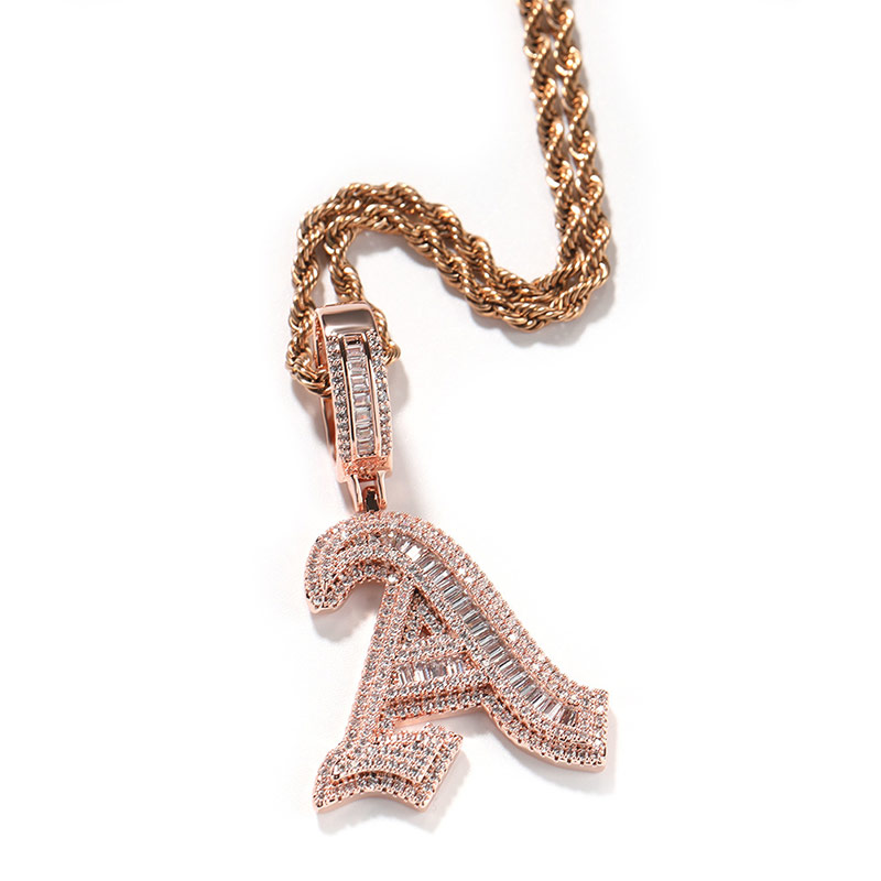Custom Iced Out Baguette Old English Pendant Gold With Street Luxury Shine - Image 6