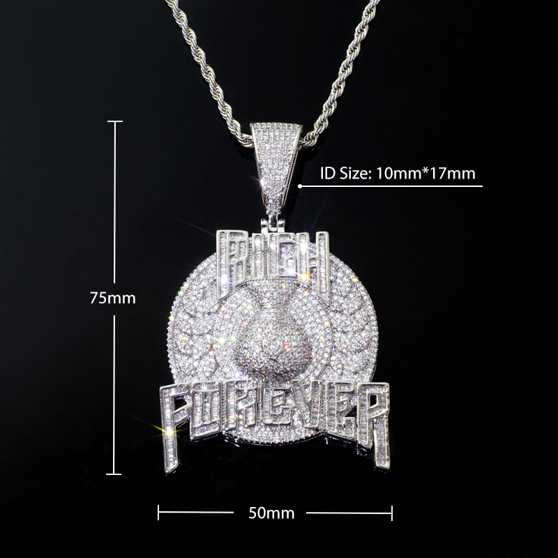 Iced Out Rich Forever Pendant Gold With Street Luxury Shine - Image 3