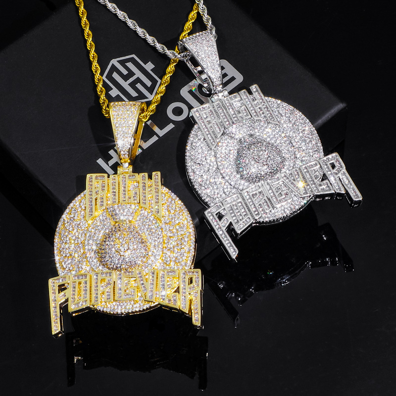 Iced Out Rich Forever Pendant Gold With Street Luxury Shine - Image 4