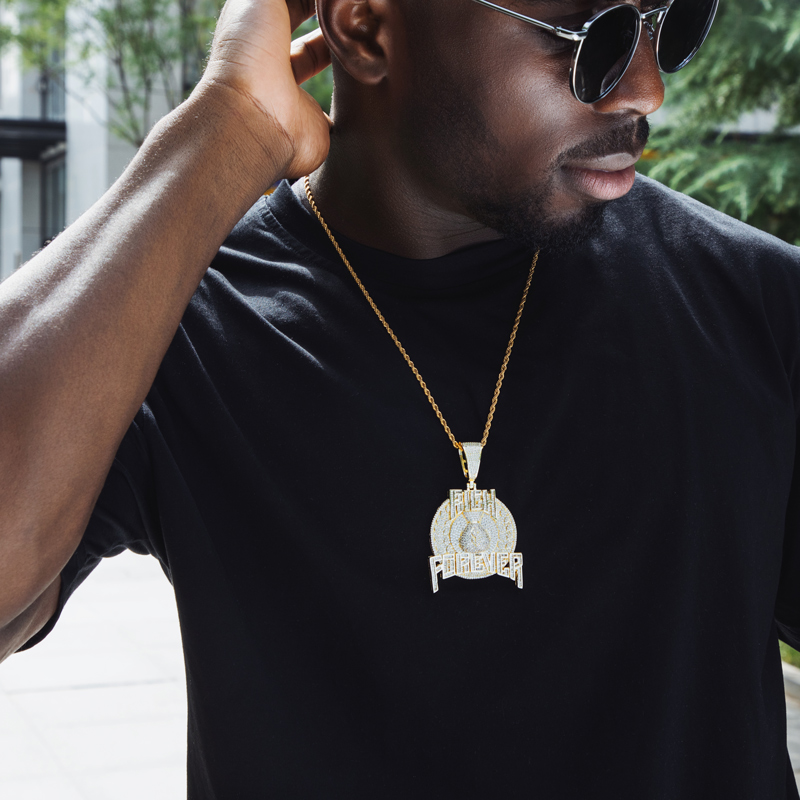 Iced Out Rich Forever Pendant Gold With Street Luxury Shine - Image 6