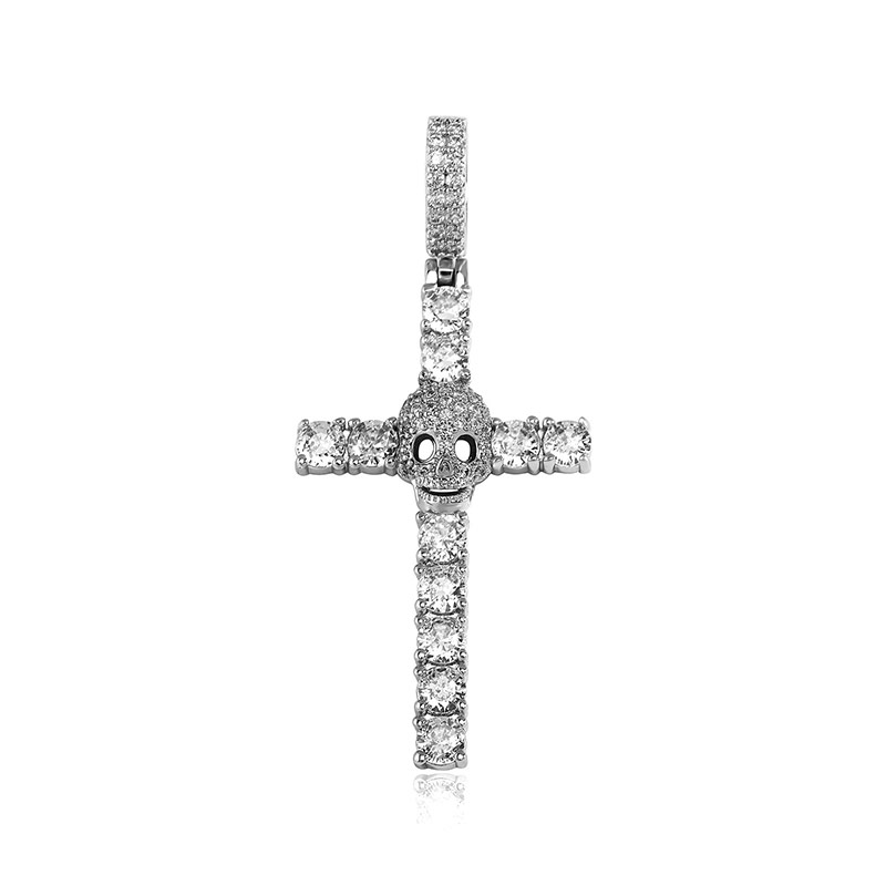 Iced Out Skull Head Cross Pendant Gold With Street Luxury Shine - Image 4